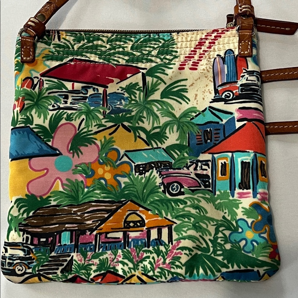 Dooney & Bourke Tropical Island Triple Zip Vinyl Crossbody Bag - Picture 3 of 8